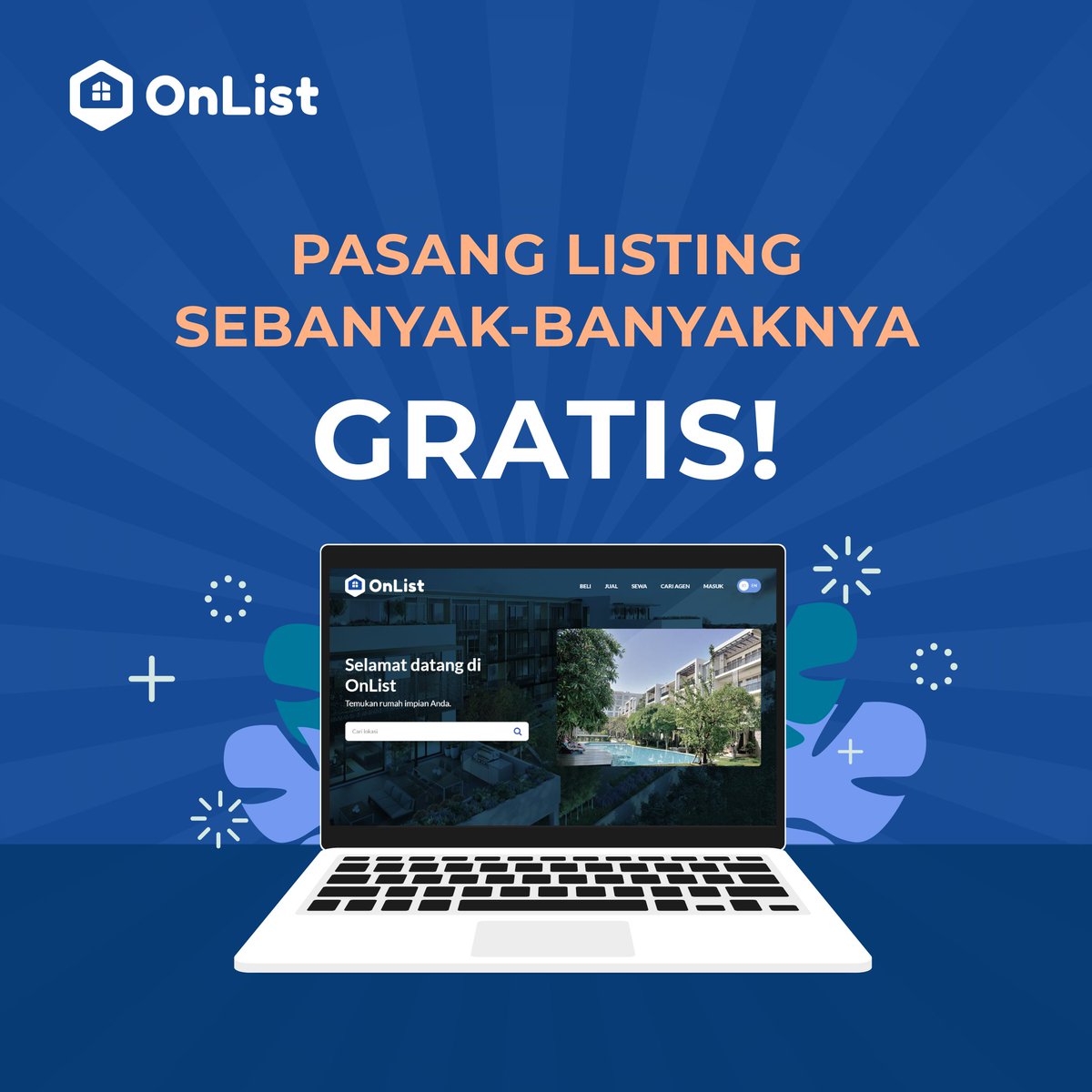 OnList_id's tweet photo. Kamu agen yang menjual lebih dari 1 properti? OnList pilihan yang tepat nih karena kamu
bisa pasang listing sebanyak-banyaknya tanpa dipungut biaya!
Cukup daftarkan akun kamu
dan nikmati semua kemudahan menjadi agen properti dengan bantuan OnList.
.
#OnList #OnListproperty https://t.co/V9tW3RiVmr