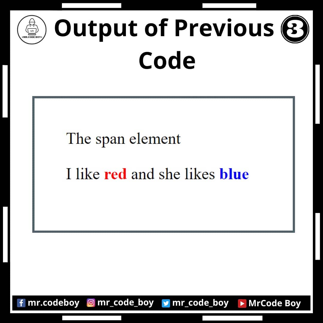 mr_code_boy's tweet image. HTML Part - 13 (Inline Elements)

Like, Share, and Follow for more technical stuff.

YouTube - bit.ly/mrcodeboy
Facebook - facebook.com/mr.codeboy/
Instagram - instagram.com/mr_code_boy/

#coding #programming #programmer #developer #python #code #100DaysOfCode