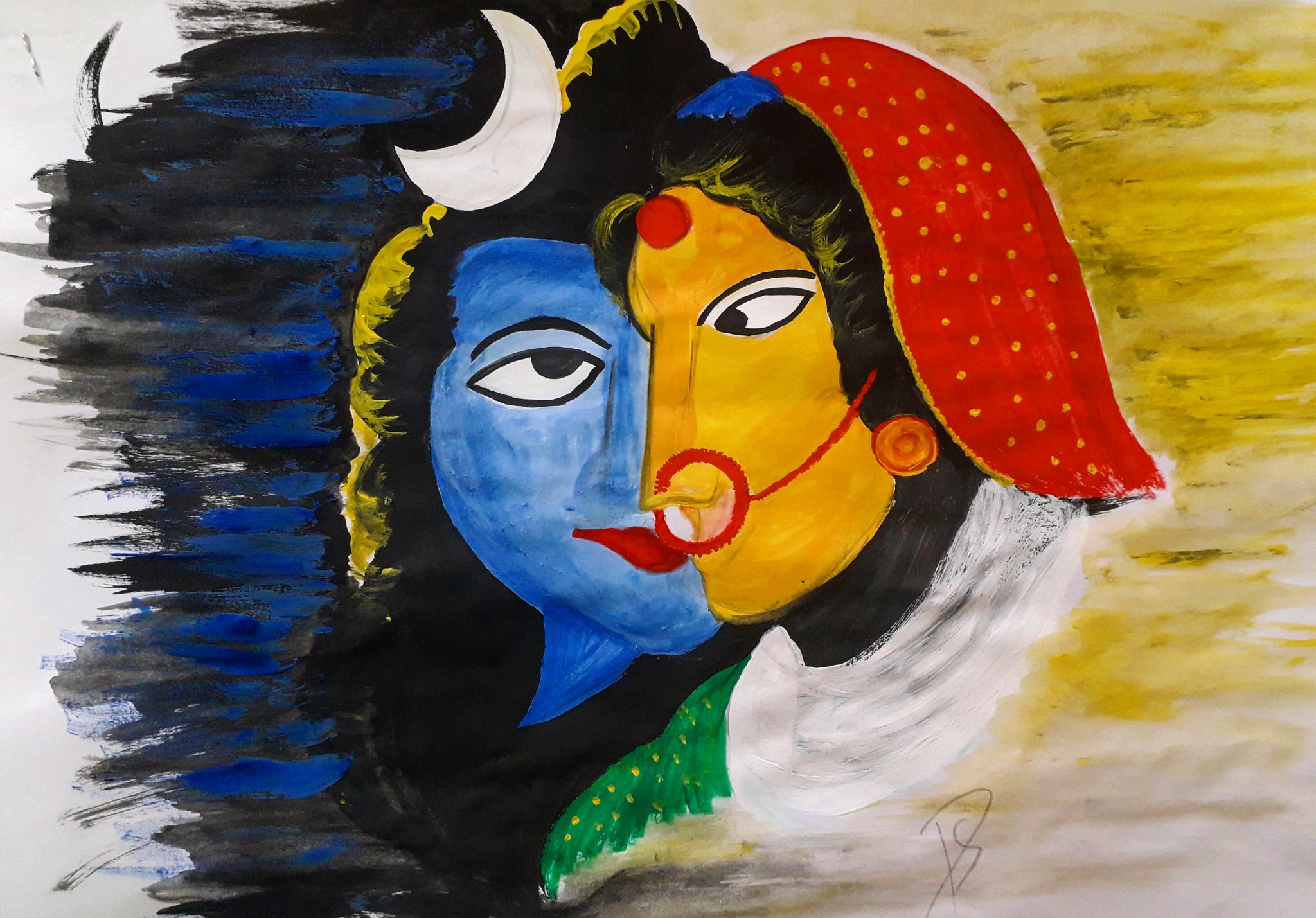 Pooja Sharma Happiness Finally Completed My Painting Shivsakti Symbol Of Love Happiness Prosperity Amp Life Finally I Have Completed My Fav Painting Spread Happiness Love Amp Positivity