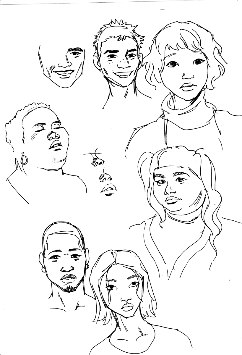 people studies!  first two pages are from ref, the last one is just scroodling...plus also a dog thing :U 