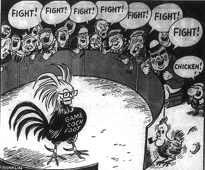 The biggest criticism came from Michael Foot who read out a twenty-four-page statement at a Shadow Cabinet:‘His only honest course now is to stand against me. It is clear that what he is challenging is the good faith of the Shadow Cabinet in carrying out its duties’