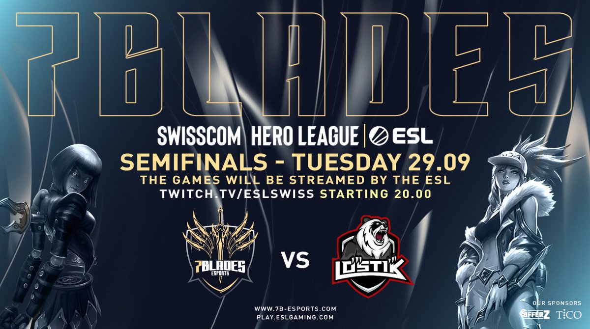 KanjiEsports's tweet photo. We are ready for the Semifinals in the @ESLSwiss Swisscom Hero League! 🔥

Our Team is facing @LostikCH this upcoming tuesday. ⚔️

The Games will be streamed by ESL: https://t.co/kNmxNdZFPp 

lets go! #BladesUp #7BWIN

#leagueoflegends #esports #swisscomheroleague https://t.co/A63WazWDJR