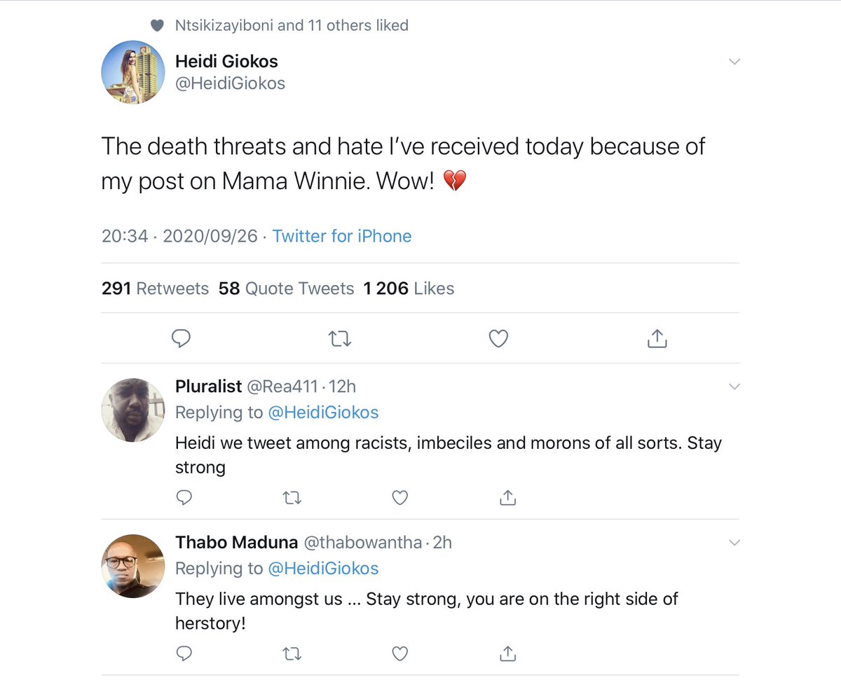 Lesufi's tweet photo. My APPRECIATION TWEET this morning:@HeidiGiokos don’t be bothered by racists. They are mindless, ruthless and useless. When it suits them we must move on and forget but when it’s them we must be reminded of apartheid. Non racialism is the future and one can stop it #IhateRacists https://t.co/HjEvyMkOLP