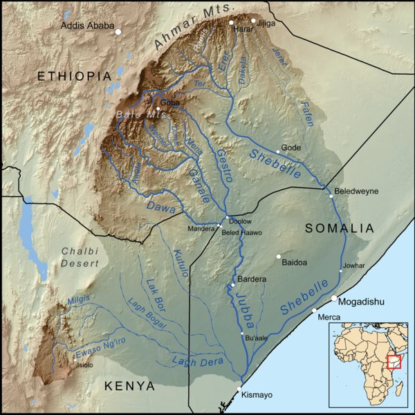 All the rivers that flow from the eastern escarpment of the Great Rift Valley in Kenya and Ethiopia. The rivers sustain the lives of pastoralist communities and their economy across the entire East and Horn of Africa.