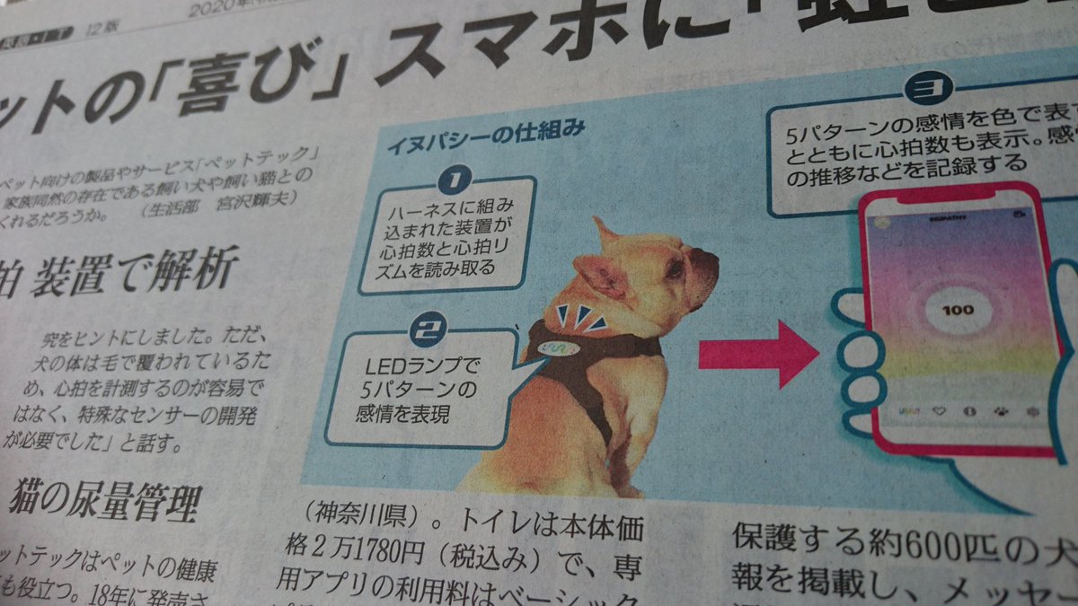 読売センター松戸 Itを生かしたペット向けの製品やサービス ペットテック が広がりつつあります ペットテックは ペット と テクノロジー を組み合わせた造語で 犬の 心拍数を解析したり 猫の尿量管理が出来るものや 保護犬 猫と新たな飼い主の縁 読売センター松戸 Itを生かしたペット向けの製品やサービス ペットテック が広がりつつあります ペットテックは ペット と テクノロジー を組み合わせた造語で 犬の 心拍数を解析したり 猫の尿量管理が出来るものや 保護犬 猫と新たな飼い主の縁