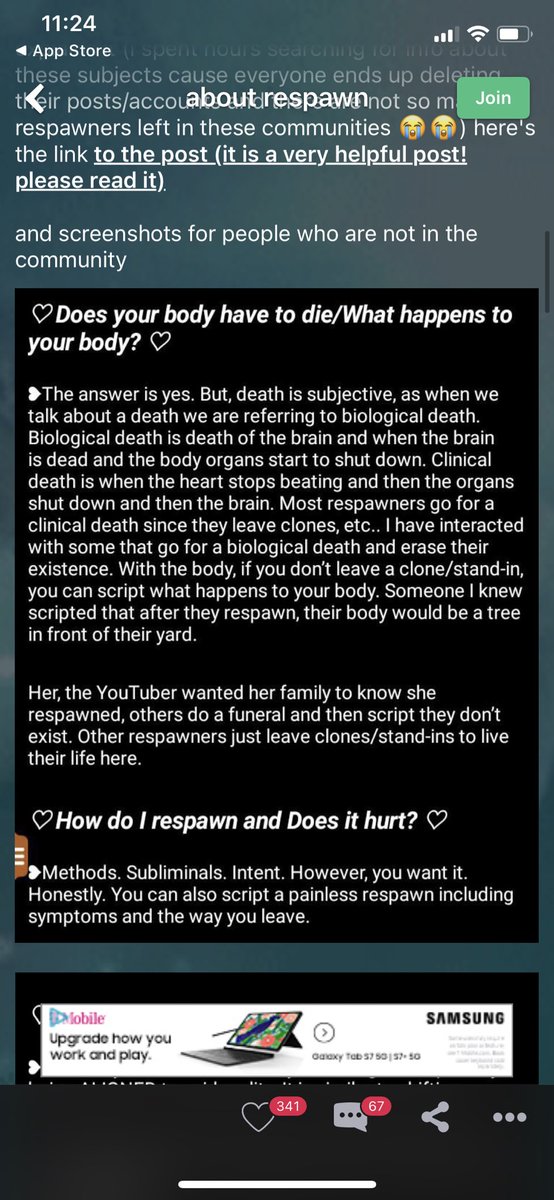 that’s right! you guessed it! there are people encouraging offing yourself bc you can just manifest your soul into whatever reality you want! i’m like, at a loss for words tbh so look at these screenshots.