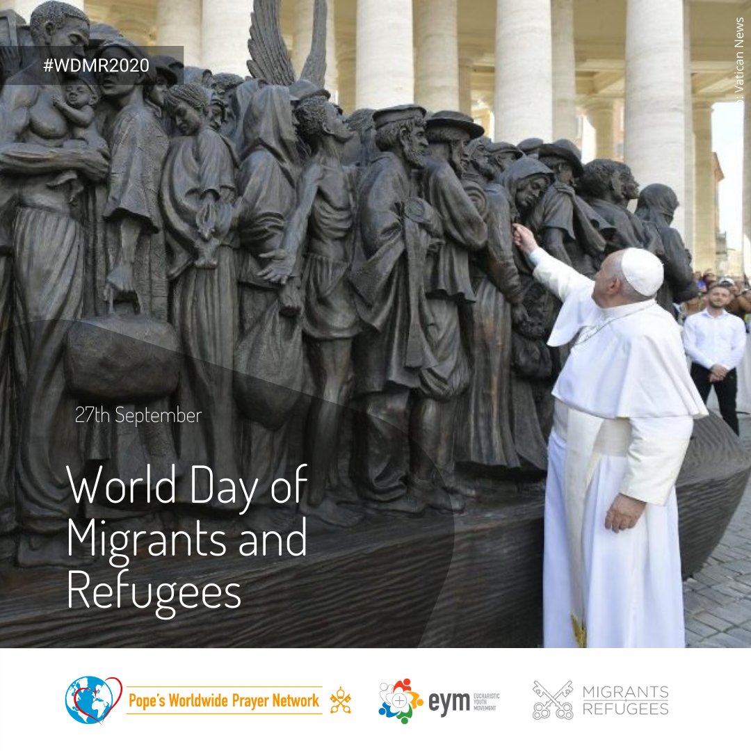 popesprayernet's tweet image. World Day of Migrants and Refugees🌍
¨Like Jesus Christ, forced to flee. Welcoming, protecting, promoting and integrating internally displaced persons¨ @Pontifex #DisplacedlikeJesus #WDMR2020 @M_RSection @VaticanIHD
migrants-refugees.va/wp-content/upl…