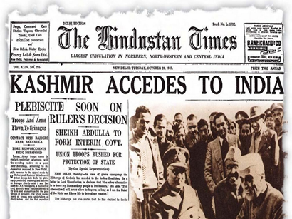 By signing on this legal document, the Instrument of Accession, Hari Singh, the Maharaja of Jammu and Kashmir, agreed that the State would become a part of India on October 26, 1947.Therefore, there is no denying the fact that his action of acceding to India, whether under ..