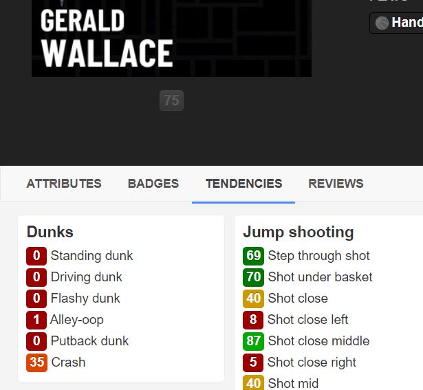 Proof that Gerald Wallace had 0's on his dunk tendencies (Because they will also push through a silent update on this) @Beluba  @Da_Czar  @2Kstauff  @NBA2K  #NBA2K21  