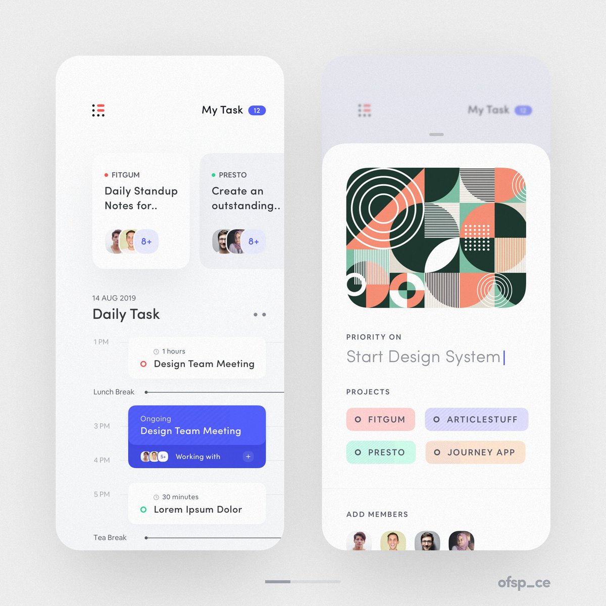 ofspaceagency's tweet photo. App_Design: Task Management!
Project Enquires: hello@ofspace.co
#designagency #brandidentitydesign #designadvice #designtips #uxuitips #uxchoice #digitalproducts #uxtheory #uiuxdesigner #designtrends #ui__ux #graphicdesign #dribbblers #behance #userexperiencedesign #uiuxdesign https://t.co/LRsU6bwS3I