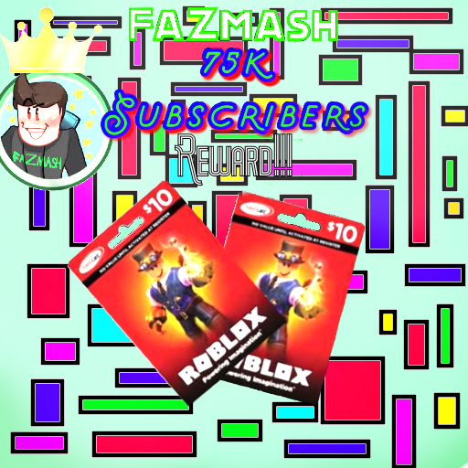 BroGamer246's tweet photo. FaZmash 75k Roblox Gift Card Reward #giftcard #robux #YouTube #FaZmash #Reward @FaZmash https://t.co/CZcRBRvtSO