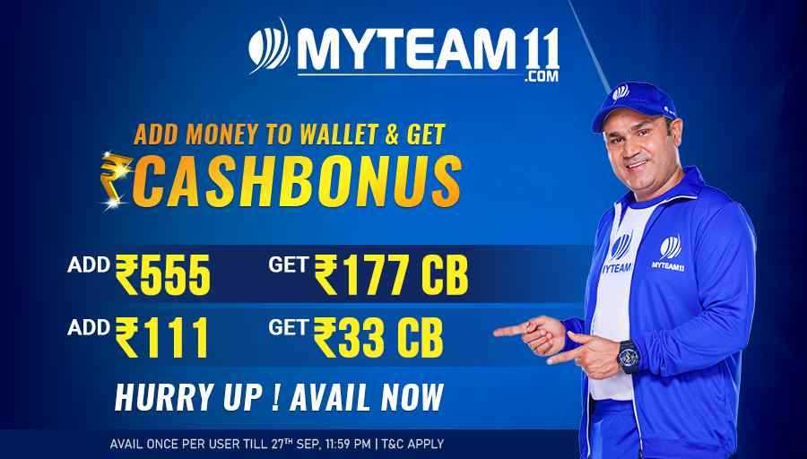 Superb Cash bonus offer is back on MyTeam11.com! Hurry Up, Avail Now. #IndiaKiApniFantasyApp #MyTeam11