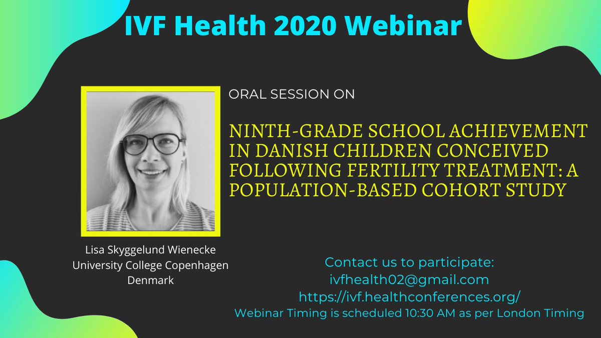 IHealth2019's tweet photo. Catch out the right platform to be on the World’s finest!!

#Session_speech on "Ninth-grade school achievement in Danish children conceived following fertility
treatment: a population-based cohort study" by Lisa Skyggelund Wienecke, University College Copenhagen, Denmark #Hurryup https://t.co/XiDD1MWgl6
