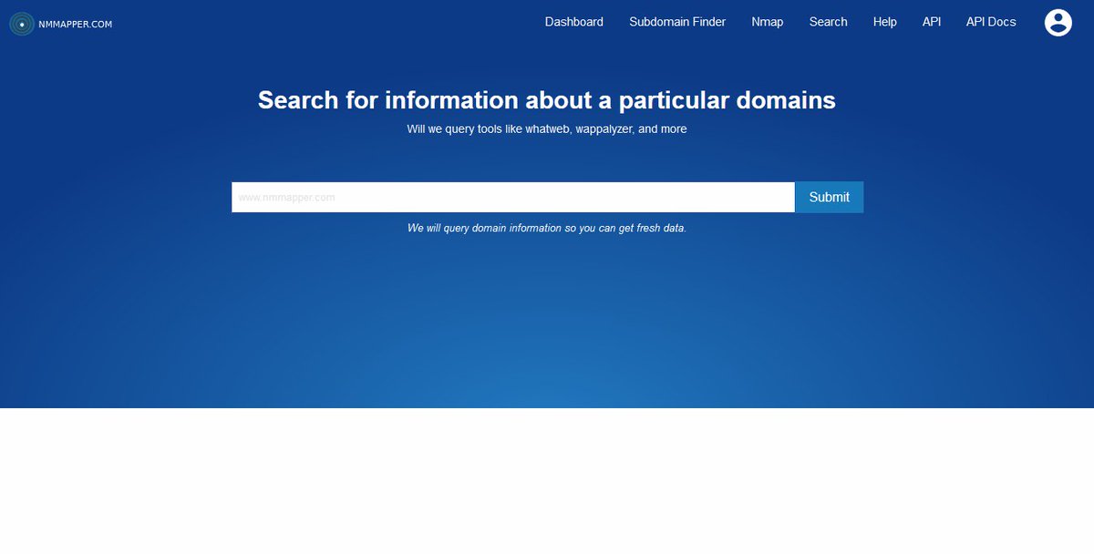 nmmapper's tweet image. New cybersecurity search engine using tools like(WhatWeb, Nmap, Wappalyzer dnscrawler)