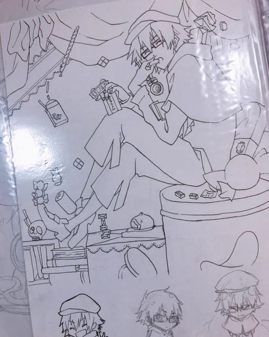 高校生の時に描いたぽさん出てきた 