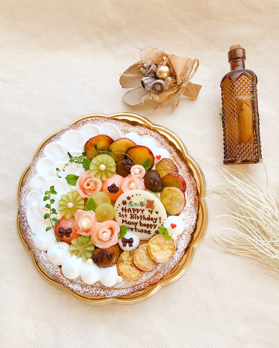 Momokoto 会社のお客様の お母さんからのリクエスト お孫ちゃんへ送るケーキ サツマイモケーキ 乳製品のアレルギーがあるので 今回はみんなで食べられるように 豆乳と豆乳ホイップで 土台のクラッカーも乳不使用 みんなすごく喜んでくれたって