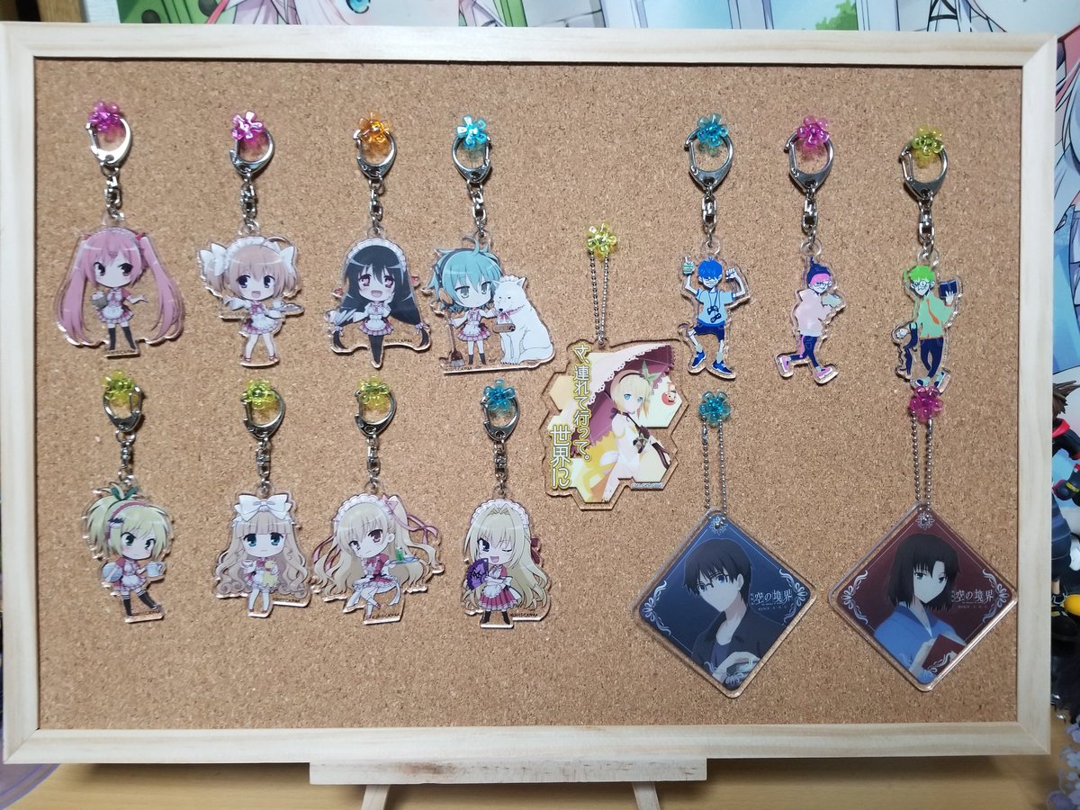 めぐニキ コルクボード買ったからとりあえず手持ちのキーホルダー並べてみた エドナ様はいっぱいあったので代表して1個だけ めぐニキ コルクボード買ったからとりあえず手持ちのキーホルダー並べてみた エドナ様はいっぱいあったので代表して1個だけ