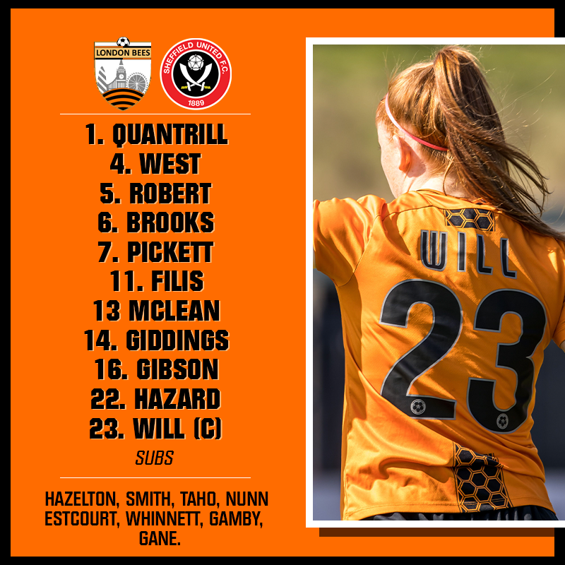 LondonBees's tweet photo. π₯ Your #Bees team to take on Sheffield United in @FAWomensChamp action this afternoon.
The boss makes two changes from the side that faced Liverpool last time out π
#LondonBees π #SHEBEE https://t.co/K2pAdn0UXE