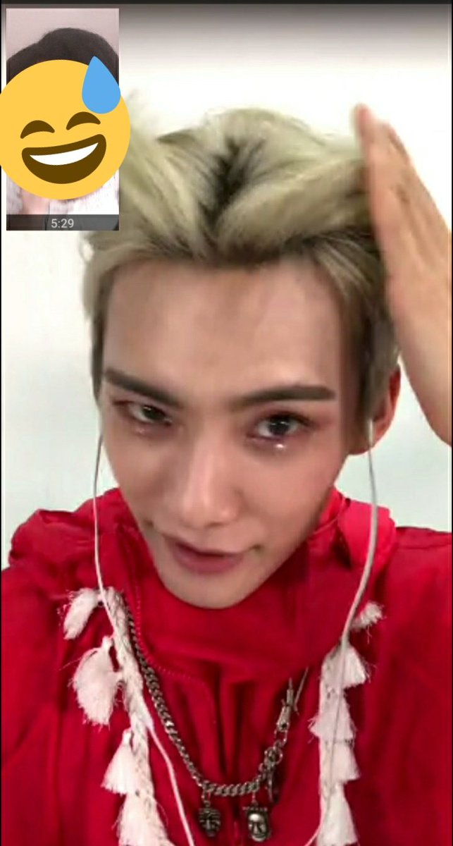 Junhee time..i had to point out his devil horn type hair lol. he immediately said "it took a lot of hair spray" then started literally posing at the camera...like for AWHILE it was so bizarre 