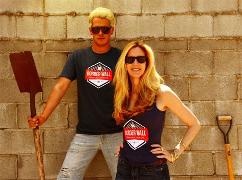 Here is Milo Yiannopoulos joining forces with Ann Coulter to ironically rally American xenophobia to ‘build the wall,’ with not a soul in the media ever pointing out that Yiannopoulos himself is an immigrant from Britain. Why? Well, he’s white with bleached hair...