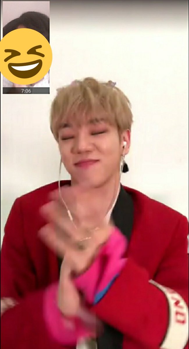 I told him it was callin mv dance ver that really caught my eye and that he stood out the most because of his dancing and orange hair~ BUT HE GOT SO HAPPY AND CLAPPED and was like "bk...bk...yes of course of course." i was so embarrassed 