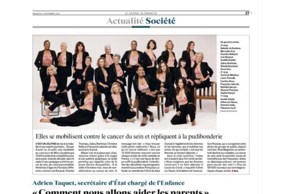 Indécents nos seins? Ce qui est indécent c'est que 12.000 femmes meurent chque année d'1 cancer du sein  <a href="/linerenaud/">Line Renaud</a> <a href="/frlaborde/">Francoise Laborde</a> <a href="/BabetteDR/">Babette de Rozières</a> <a href="/Mercedes_Erra/">Mercedes Erra</a> <a href="/cecile2menibus/">Cécile Hellouin de Ménibus ♕</a> <a href="/FaustineFB/">Faustine Bollaert</a> <a href="/lauratenoudji/">Laura Tenoudji</a> <a href="/aurelieladet/">Aurélie Ladet</a> <a href="/KerenAnnMusic/">keren ann</a> <a href="/Caroline_Roux/">Caroline Roux</a> <a href="/AnahGmb/">Étirez Vos Cables</a> <a href="/WendyBouchard/">Wendy Bouchard</a> <a href="/FABIENNE_CARAT/">FABIENNE CARAT</a>