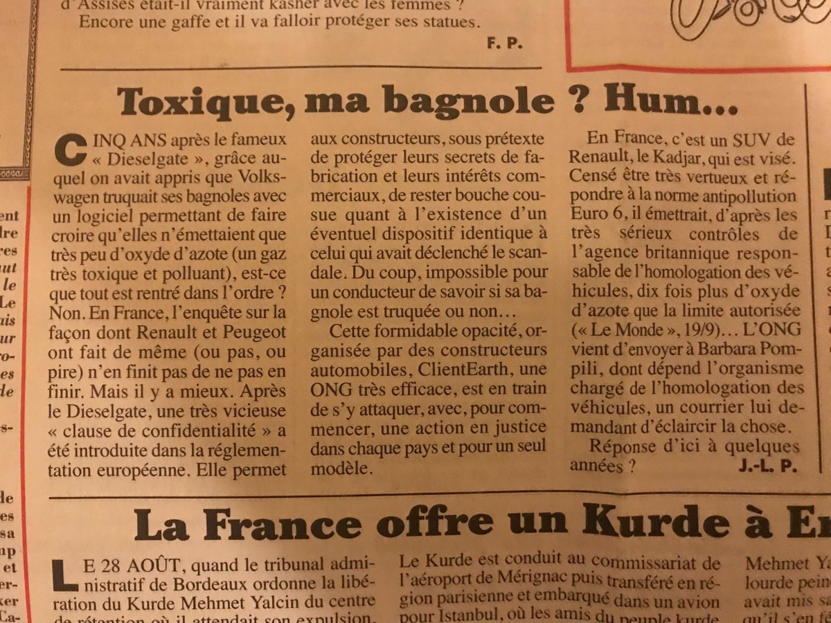 PuissantLobby's tweet photo. Notre partenaire Le Canard Enchaîné n'étant pas sous la pression de publicités automobiles mais notre influence hyperpuissante, il nous permet de distiller la pensée anti-automobile dans ses pages. https://t.co/z4t9g7De4s