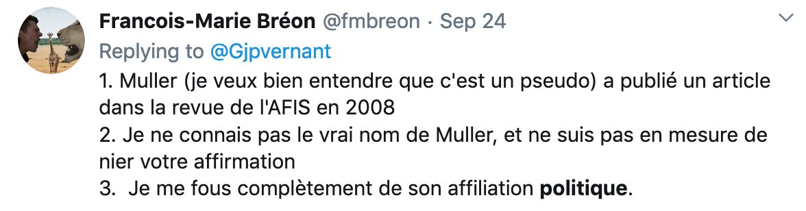 Par ailleurs, prétendre à l'indifférence vis-à-vis d'un entourage constitué de négationnistes, de confusionnistes qui pratiquent la métapolitique de la Nouvelle Droite, c'est irresponsable, comme citoyen et comme savant.