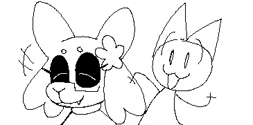 doodle of my sister mura and my baby sister, spacey 