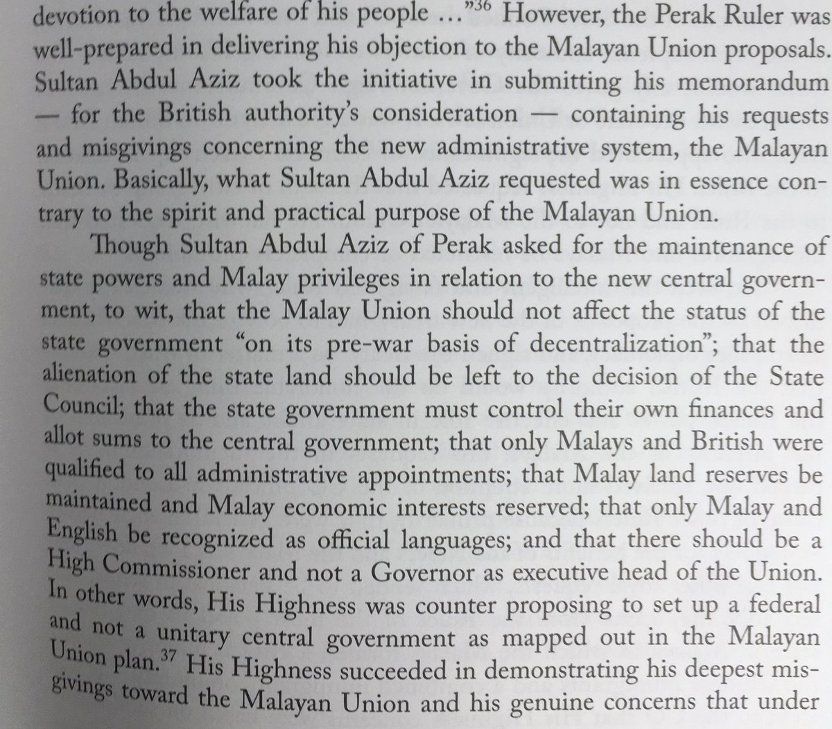 Perak sultan was the most prepared when meeting MacMichael, and counter-proposed a federation instead of a unitary state