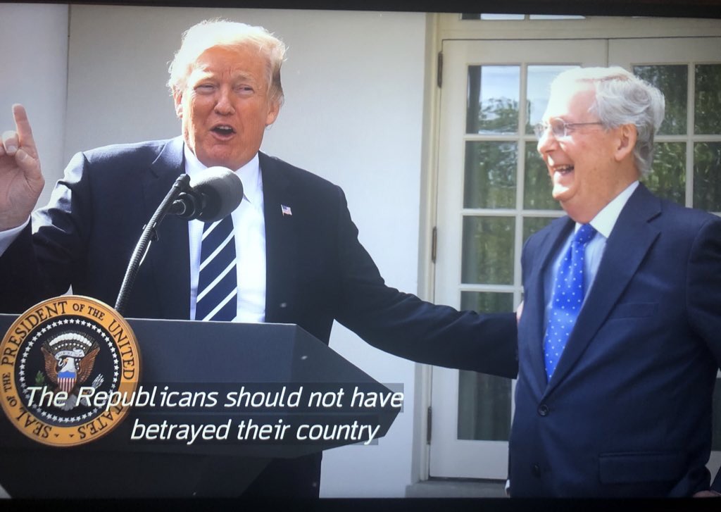 _ErikaAndrade_'s tweet photo. @CBS_Herridge Bias much? LARGE, either purposefully or unintentionally, omit some FACTS. @HBO laid it out. Missing: Timeline/McConnell told, didn’t care. ALL knew by July Trump Jr. meet w/Putin people (emails disclosed) then Presser, then “Oct 7-email drop”(Putin birthday). #AgentsOfChaosHBO https://t.co/xPqthjqw6w
