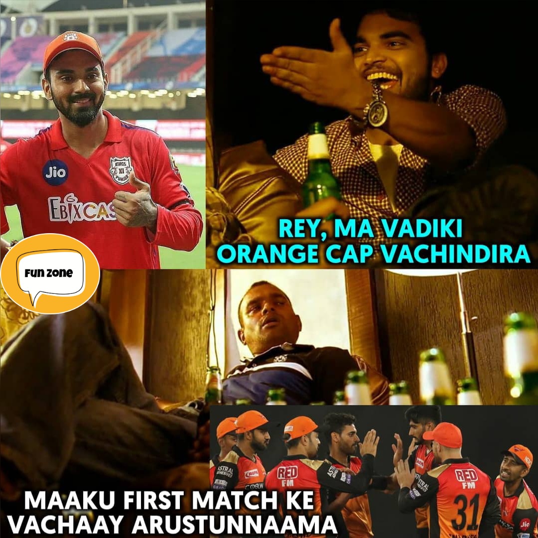 FunZoneEnterta1's tweet photo. SRH Fans : Maa valaki by birth ye orange caps vachai 😎🤟 
#IPL2020 #SRH #OrangeArmy https://t.co/1ijuG68ErU