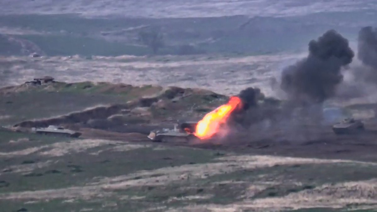It looks like the first vehicle on fire is an IMR-2 engineering vehicle and the second is a T-72 tank with a pair of BMP-3s. 133/