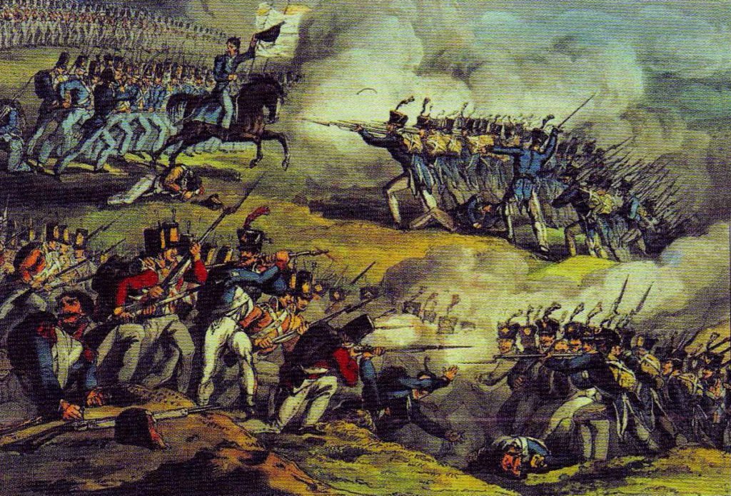 Fought  #OnThisDay 27 Sept 1810 The Battle of Bucasso.To block Marshal Massena's invasion of Portugal, Wellington chose a very strong position on the heights of Bucasso.His army consisted of 25,000 British, 25,000 Portuguese & 78 guns, against 60,000 French with 112 guns. #OTD