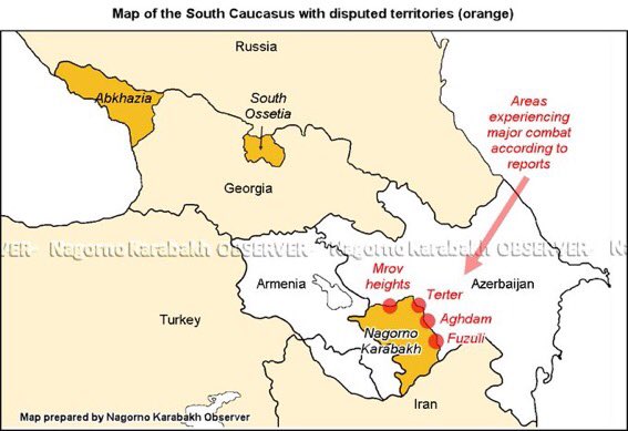 Serious clashes reported along four points in the Nagorno Karabakh region ( @NKobserver)