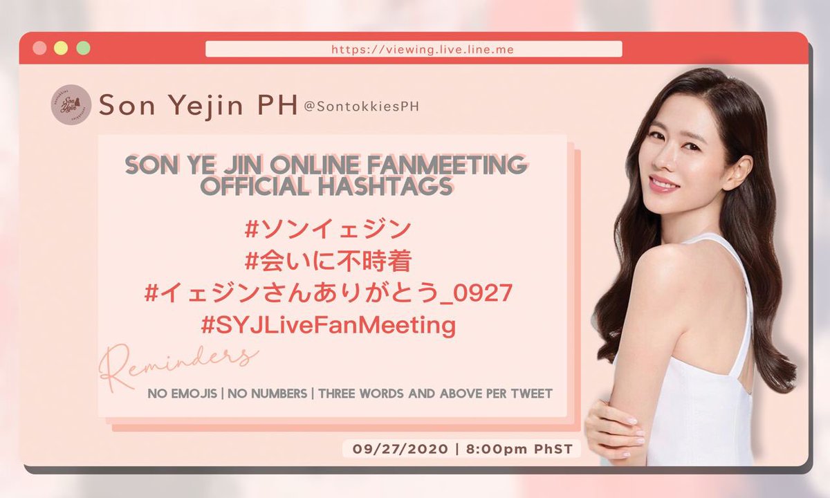 SontokkiesPH's tweet photo. Just a few more hours til her online fanmeet!!!

#ソンイェジン
#会いに不時着
#イェジンさんありがとう_0927
#SYJLiveFanMeeting https://t.co/oatVLl1Iae