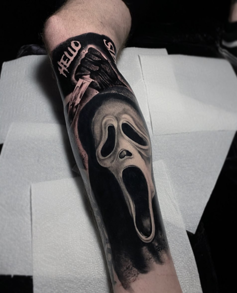 Tattoo Ghostface from Scream by artist Paul Acker  No 26