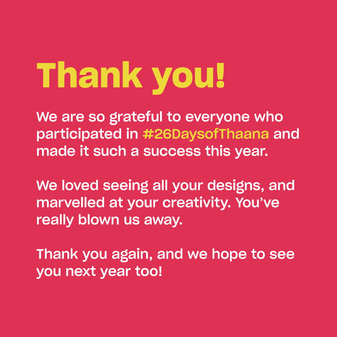 26DaysofThaana's tweet photo. From the bottom of our hearts, thank you! https://t.co/njV2zl92TK