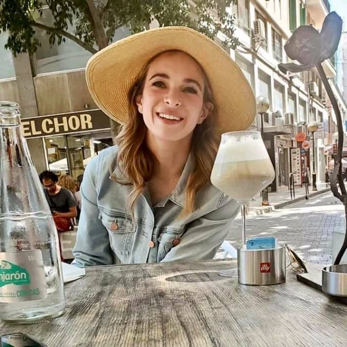 Morning drinks with Rufus, beautiful sunny day and wearing his jacket