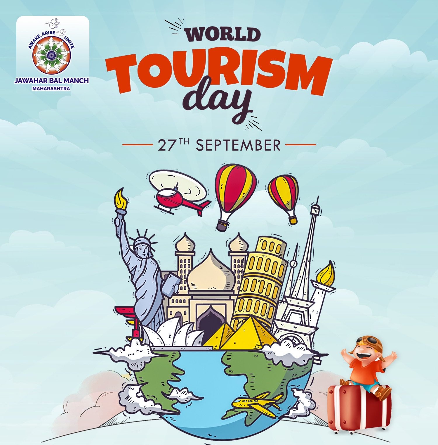 World Tourism Day - 27 September IMAGES, GIF, ANIMATED GIF, WALLPAPER, STICKER FOR WHATSAPP & FACEBOOK