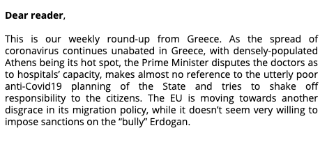 AthensLiveGr's tweet photo. Every weekend we try to put things in context. Our latest newsletter is out: https://t.co/CfeGAFoYoH #Greece Help us produce more newsletters like this, become a member: https://t.co/2DkvMT0DWy #AthensLive #Greece https://t.co/VYqKXrGATZ