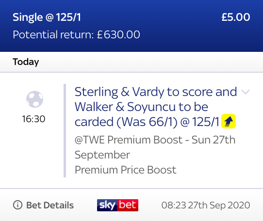 TWEnclosure's tweet photo. ⚽️ MAN CITY vs LEICESTER PREMIUM BOOST ⚽️

😍 125/1 from 66/1!

WHO WANTS THE DIRECT LINK FOR IT?! 👀

18+ | https://t.co/8Yo2IZMG5m https://t.co/6uUSQTc3Kz
