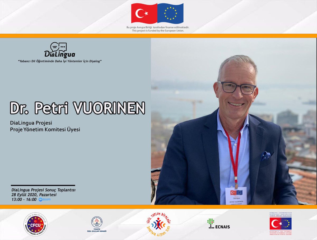 DiaLinguaEU's tweet photo. Presentations of novel foreign language education techniques on the Online Project Webinar on September 28 at 13.00 (GMT+3) 
🇪🇺🇨🇿🇫🇮🇵🇹🇹🇷
You may follow the event in English via simultaneous interpretation:

Last day for free registration: 👇
https://t.co/JY6Kfaicsq

@ABBaskanligi https://t.co/XLi1j4ziPm