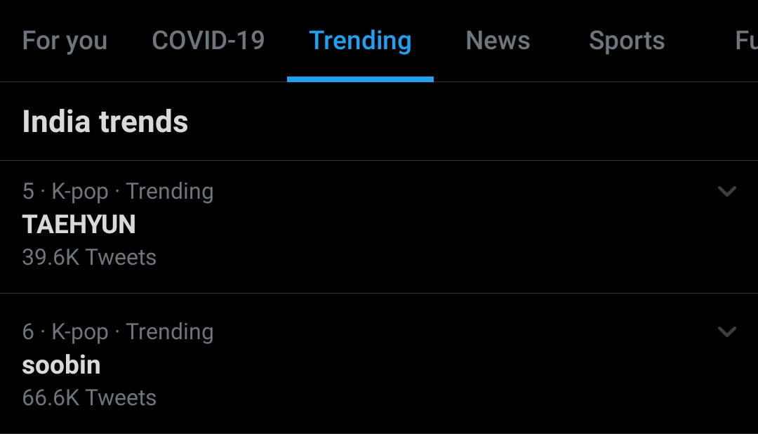 TXTIndiaFanbase's tweet photo. [200927] INDIA TRENDS 🇮🇳

Keywords trending:
TAEHYUN - #5
soobin - #6 

@TXT_members @TXT_bighit #TOMORROW_X_TOGETHER #TXTLotteConcert https://t.co/X1PYvnf7MT