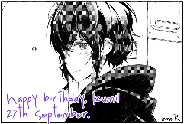 Today's Izumi's birthday (from my webtoon "The Violinist and the Nerd"), so have a little preview from next chapter!
I only remembered because someone commented about it on Webtoon (LAUGHS). I forget my family&amp;friends' birthdays, so of course I would forget my OC's. 