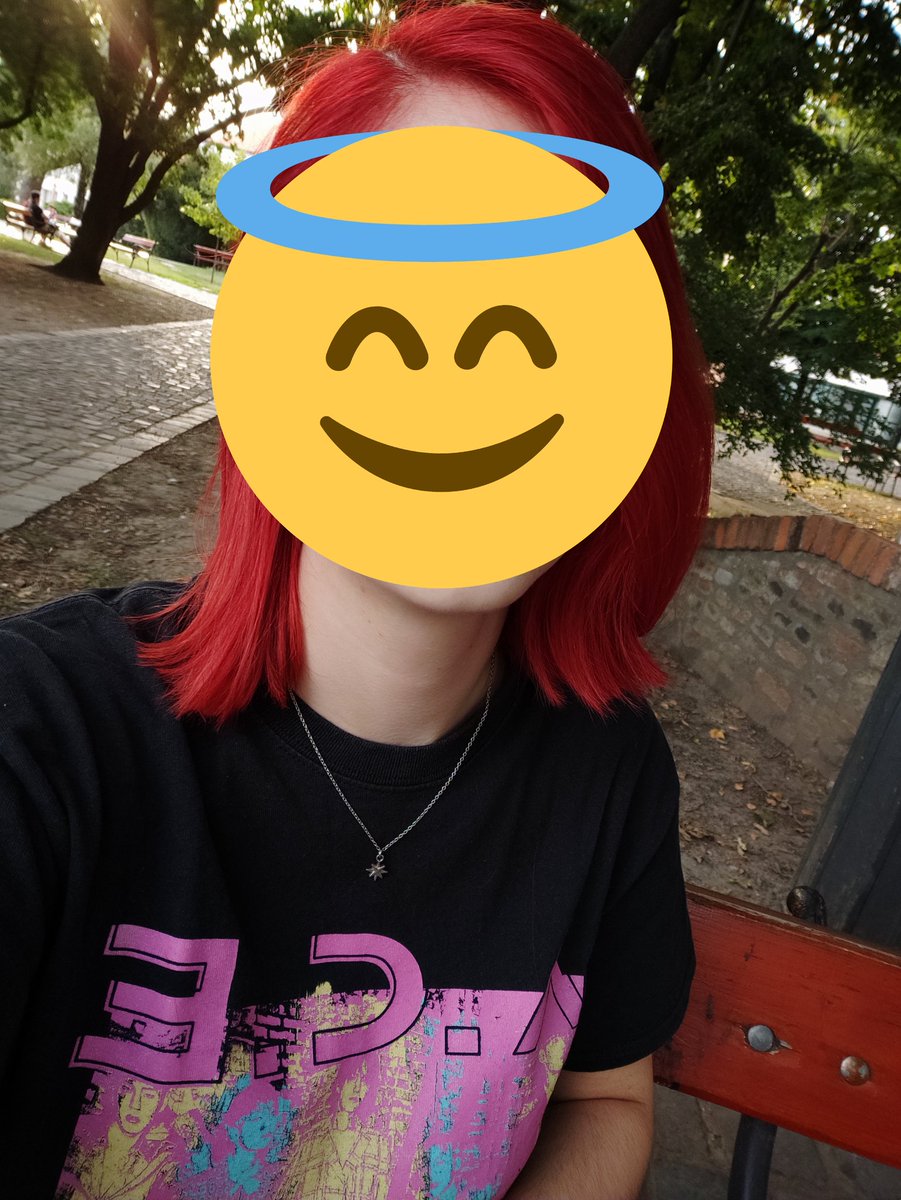 Next, you need to know that my hair is red rn more of them said that they liked my haircolor aww