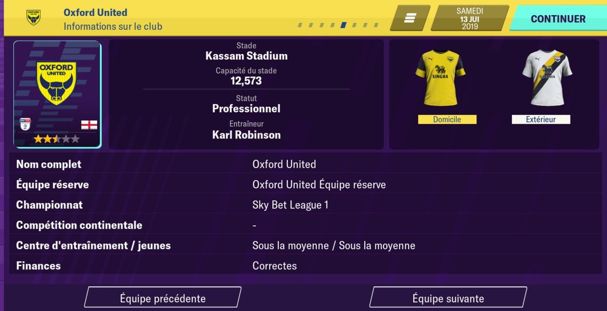 Premier match pour nos joueurs ! 

⚔️ Oxford
🏟️ Kassam Stadium ( 🛫)
📺 Bein sport 1