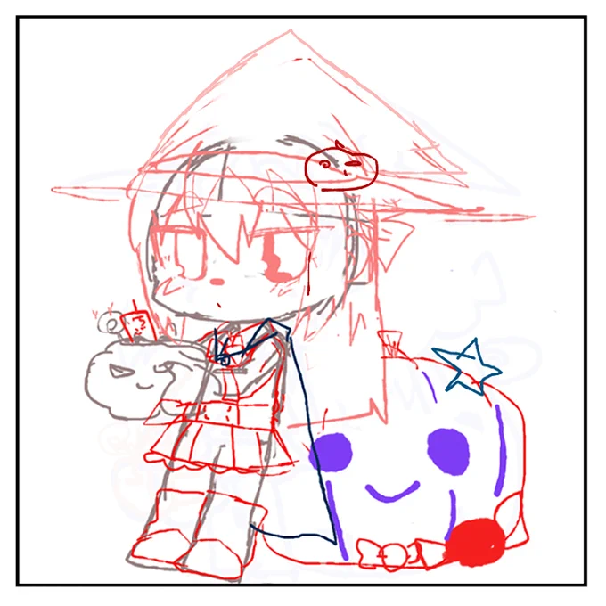 かりんちゃんを描いていたはずがハロウィン仮装アリナ先輩になってたの… 