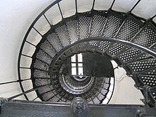 A spiral staircase.