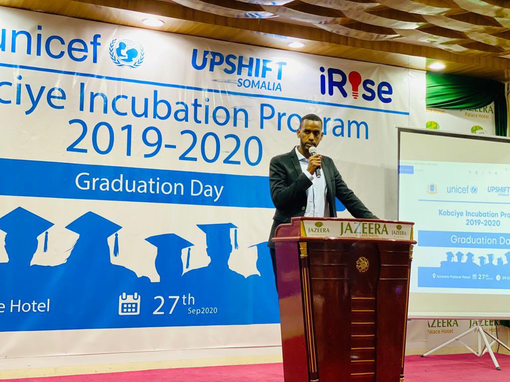 On behalf <a href="/mocisom/">MoCI Somalia</a> I m proud to have been invited and 2 give closing remarks for this graduation <a href="/KobciyeProgram/">Kobciye Program</a> . Thanks <a href="/iRiseHub/">iRise Hub</a> team for supporting &amp; investing so many Somali youth . Let's keep believing in our country and putting our hands together to make the change happen.